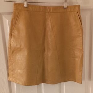 Zara Tan Leather Mini Skirt